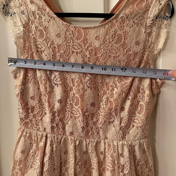 Women’s Maeve Too Size Small Anthropologie Katrine Lace Peplum Fairy Light Pink - Picture 9 of 11